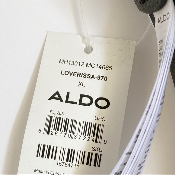 Aldo black vegan leather belt gold chain round overlapping circle buckle - Picture 5 of 7